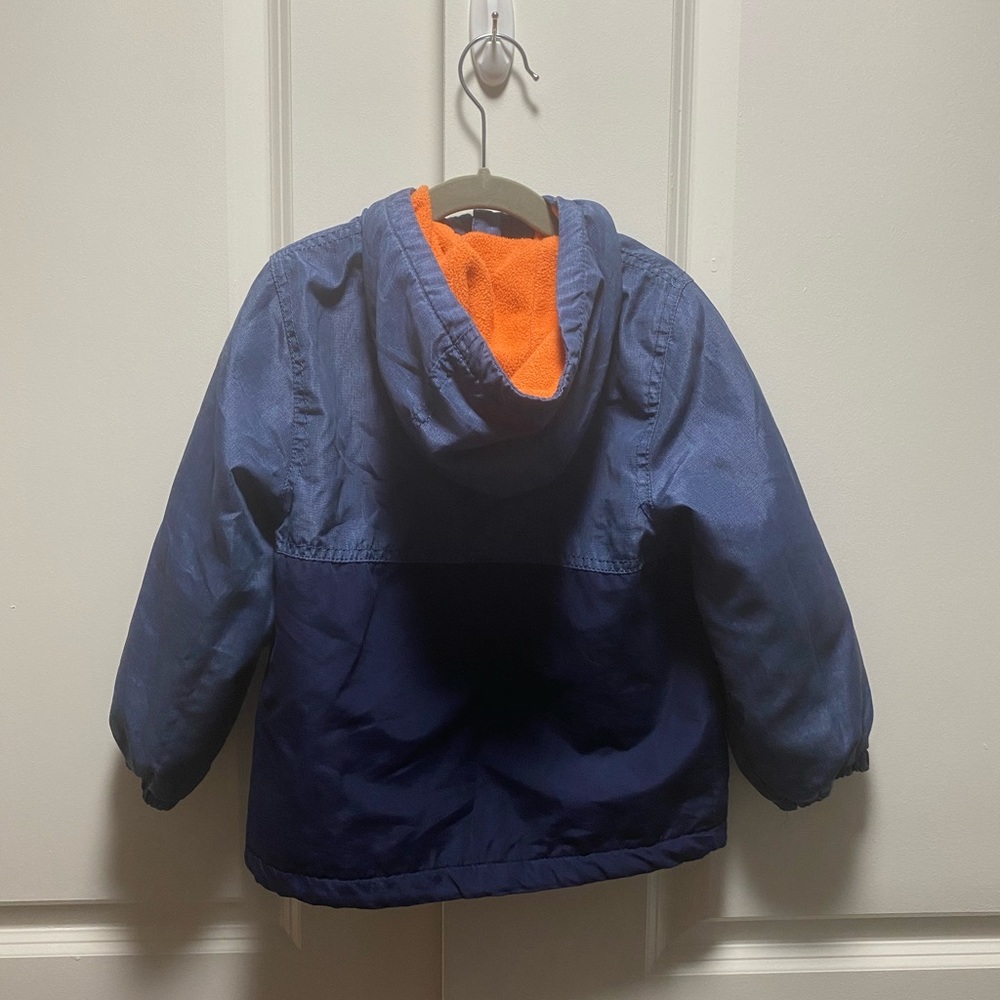 4T- Toddler Boys Fleece-Lined Jacket (Carter’s)- Blue and Orange